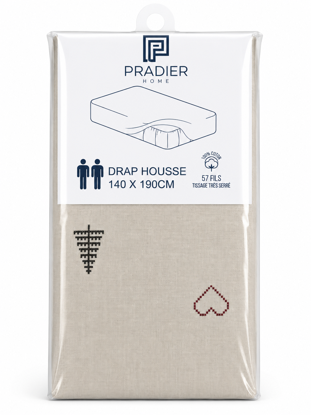 Draps housse 140 x 190 cm