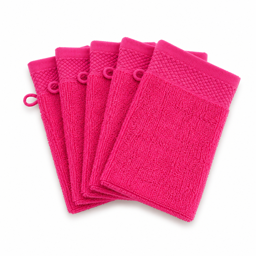 Lots de 5 gants de toilettes