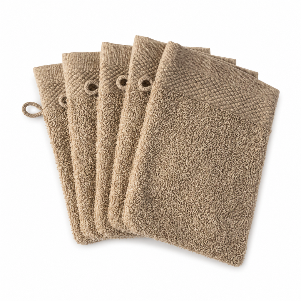 Lots de 5 gants de toilettes